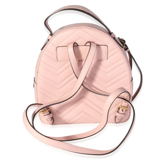 Gucci Pink Matelassé Calfskin GG Marmont Dome Backpack - Picture 2 of 6